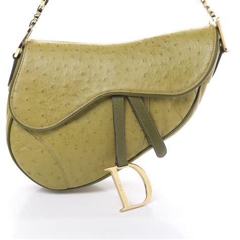 dior ostrich saddle bag